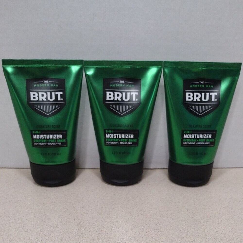 Lot of 3 Brut 2 in 1 Moisturizer Everyday Post Shave 3.5 oz - NEW SEALED!!